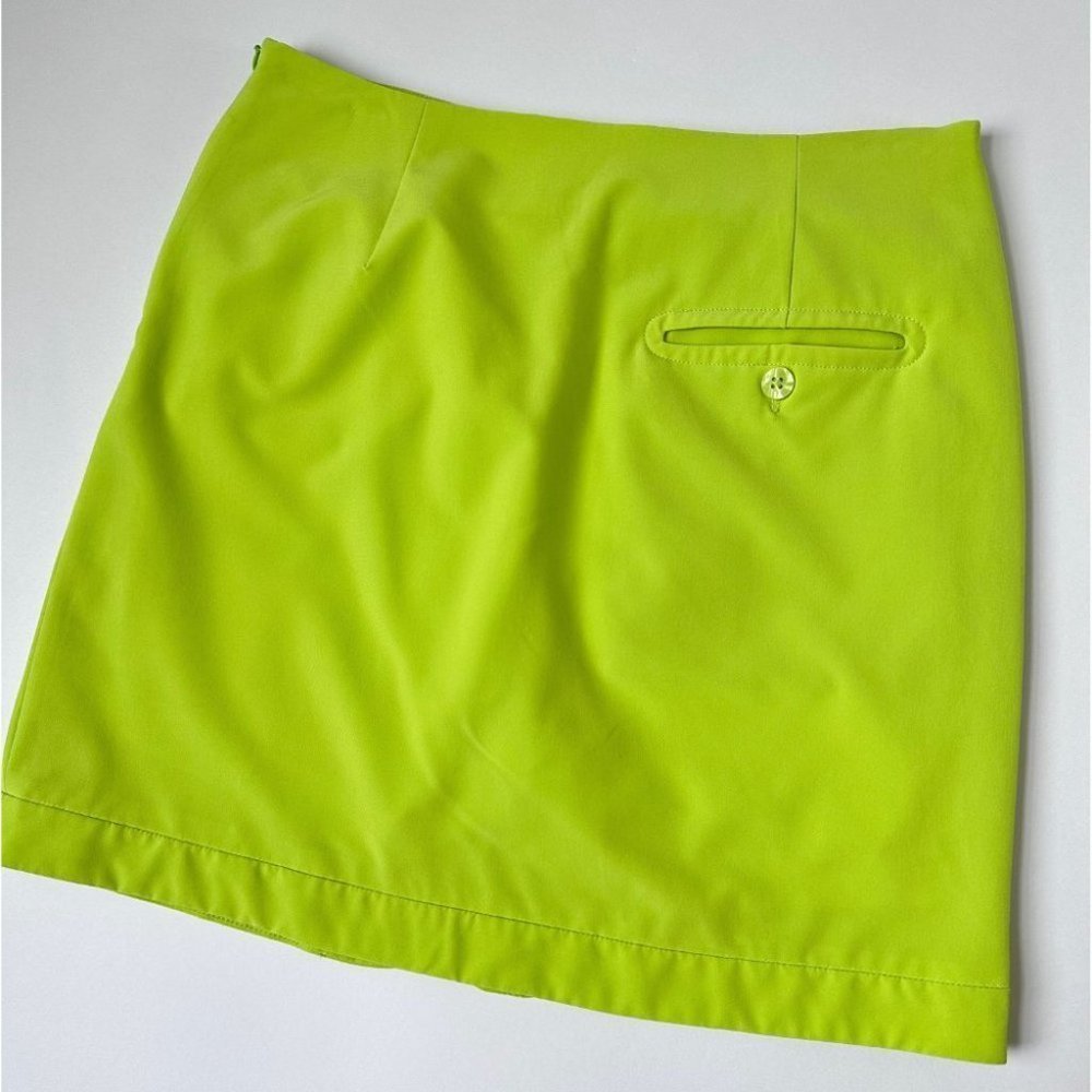 Sold VINTAGE Groovy 70's Style Neon Green Golf Mini Skirt / Shorts size Small - Picture 5 of 9